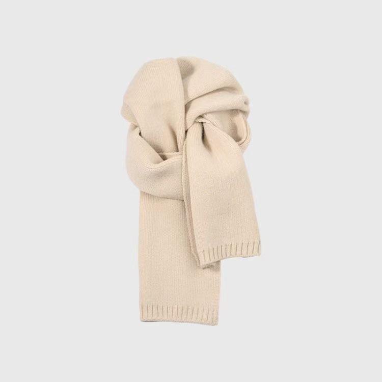 T290 stylish knitted warm scarf winter 2025 new neck scarf Korean version high-end solid color