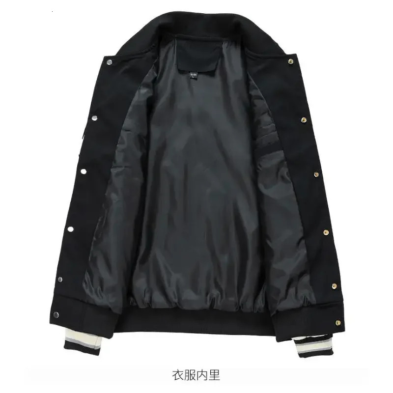 Plus Size 8XL 9XL 10XL Mens school team jacket baseball stand collar long sleeved mens casual largesized clothing 250312