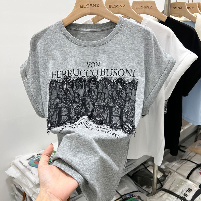 Short Sleeved T-Shirt Summer, Loose Beautiful Design, Unique And High-End Lace Top For Women In Summer