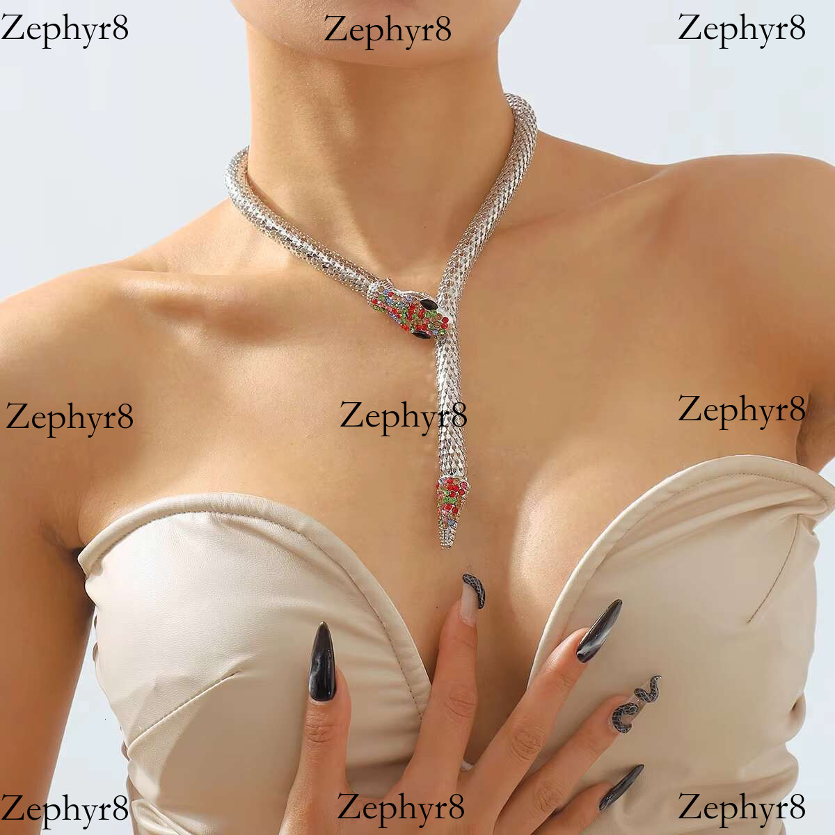 2025 model New Punk Goth Gold Sier Color Snake Choker Necklaces for Women Party Fashion Long Chain Designer Jewelry