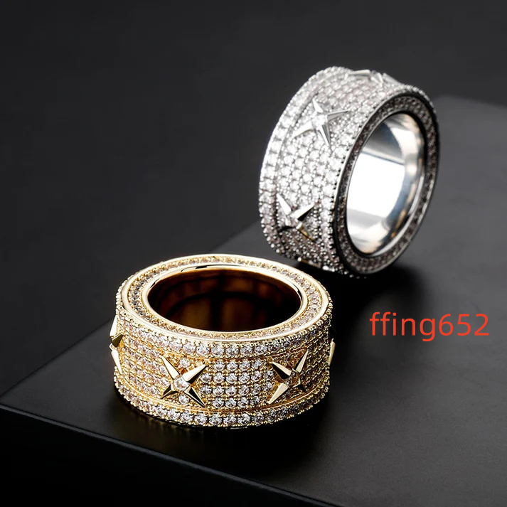 Fashion Hip Hop Jewelry Original Luxury 925 Sterling Silver Iced Out VVS Moissanite Diamond Ring for Men Women Party Wear
