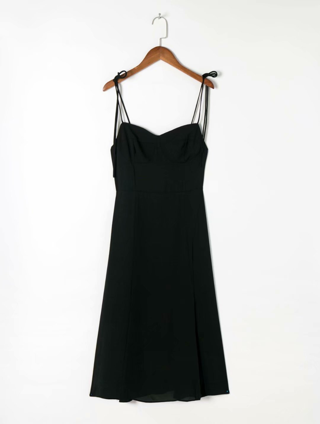 Sexy Backless Slit Strap Mid Length Skirt 2023 Summer New Style Fashionable Temperament Slim Fit Dress For Women
