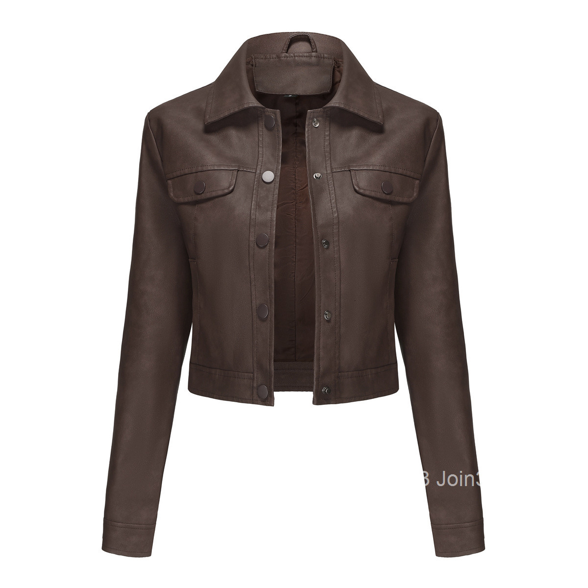 Fashion Spring and Autumn New Thin Leather Jacket Womens Multi Pocket Cardigan Casual Jacket Fashionable and Popular Daily Coat