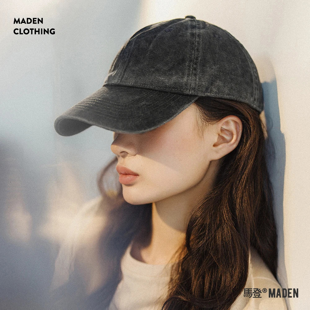 Maden vintage baseball cap for women one dock circumference 56-59cm adjustable size gray hat streetwear 250314