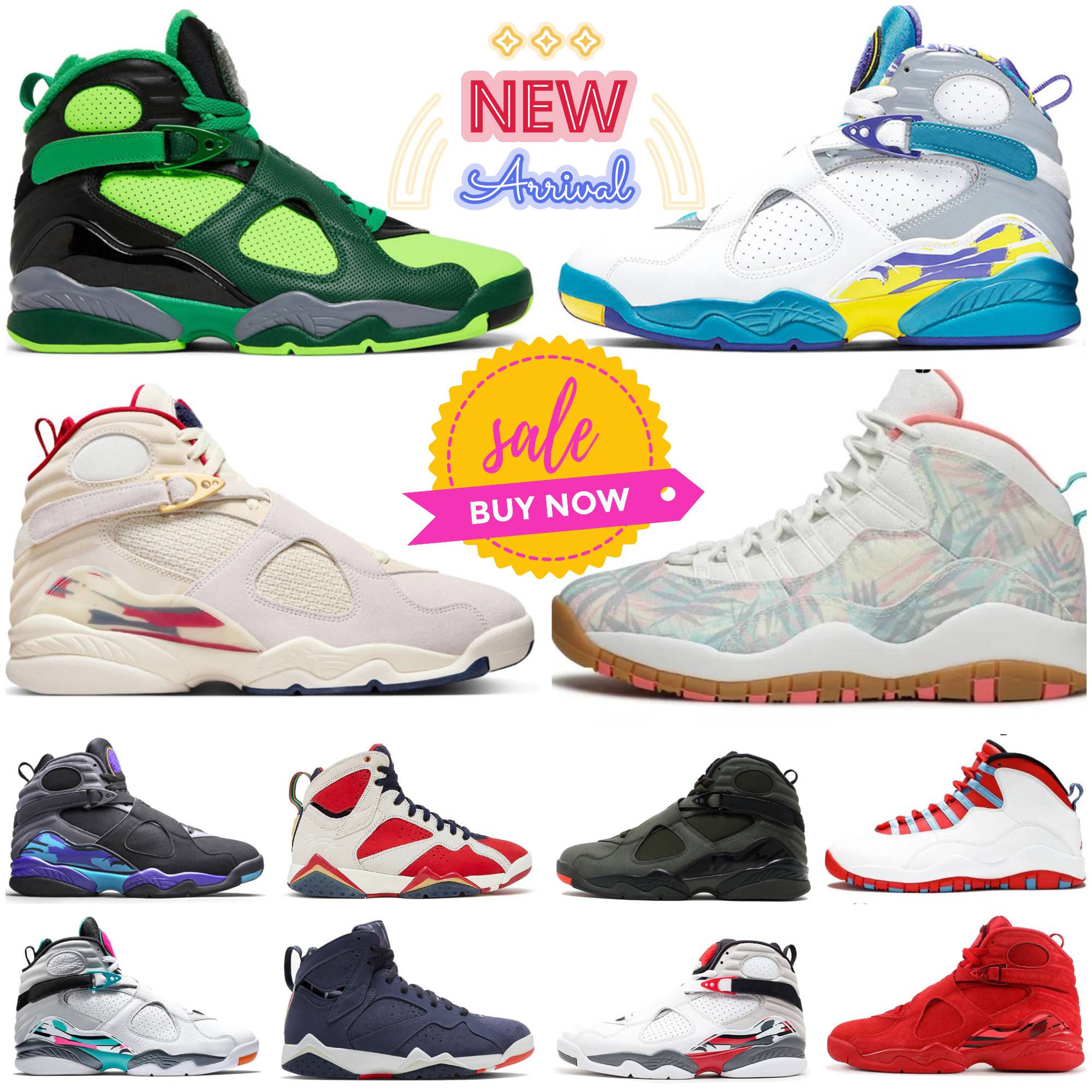 Designer Playoffs 8 Mens 8s Basketball Shoes J8 winterized gunsmoke black cement white aqua three peat south beach alternate chrome bugs bunny burgundy Men Sneakers