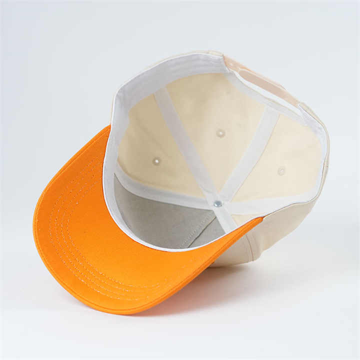 Customized cotton 5-panel structure baseball cap, curved brim baseball cap buckle back