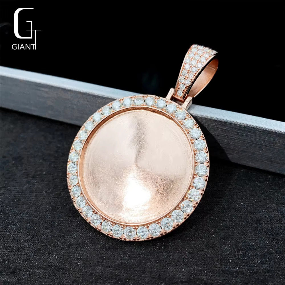In Stock Custom Memorial Moissanite Pendant Photo Hip Hop Jewelry Iced Out Pendant Silver 925 VVS Moissanite Pendant