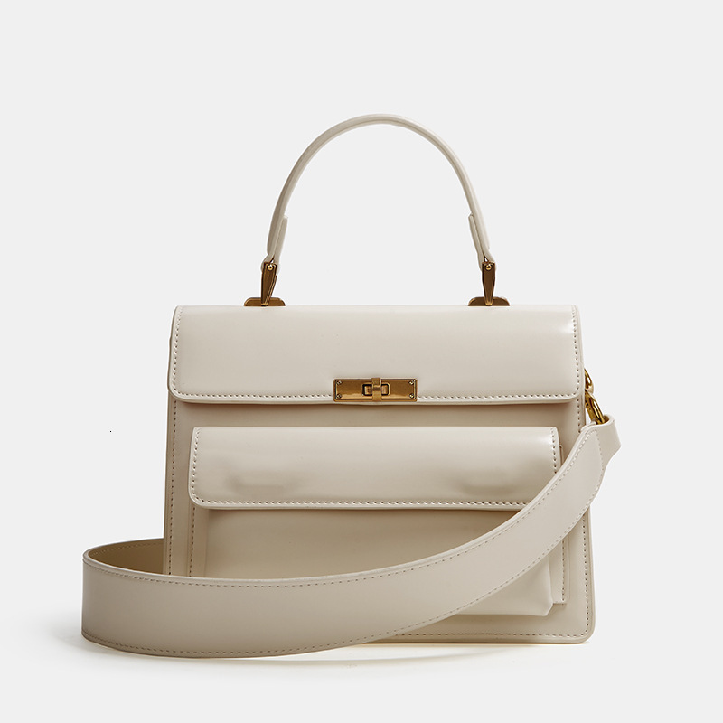 2024 Genuine Leather Women's Fashionable And High-End Briefcase, Commuting Handbag, One Shoulder Diagonal Cross Organ Bag