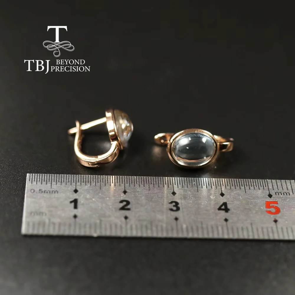 Natural sky blue yellow jade oval 7 * 9mm earrings 925 sterling silver simple style womens exquisite accessories 250314