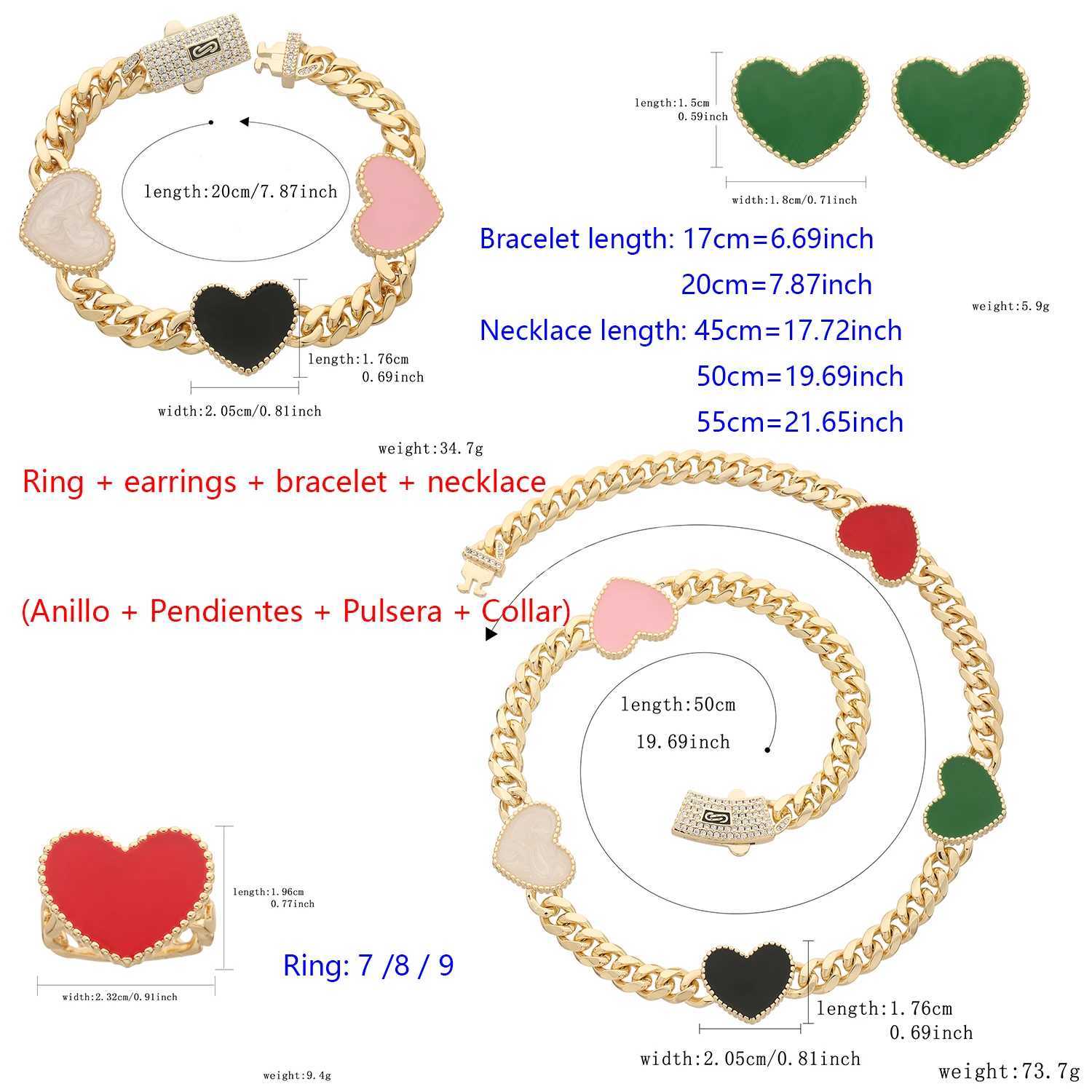 Multi colored jewelry for girls jewelry gifts for brides maids wives mothers high-end romantic setsXJ250315