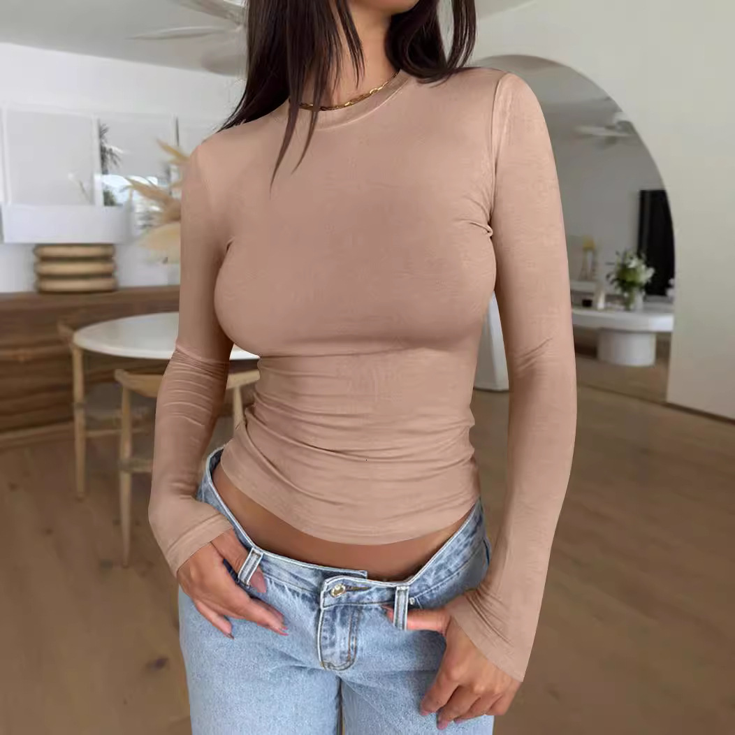 Women's 2024 New TK High-End Feeling Y2k Slim Fit Fashion Pure Desire Style T-Shirt Base Shirt