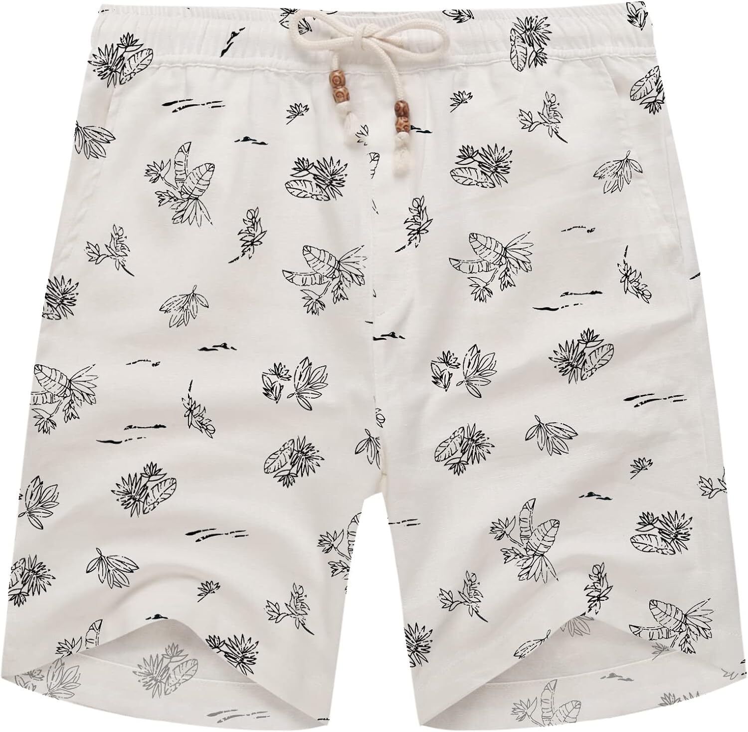 Men's Shorts Casual Elastic Waist Drawstring Summer Beach Shorts printing