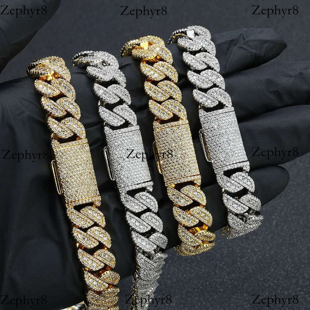 2025 model New 14mm Moissanite Dia Hip Hop Cuban Iced Out Chain For Men Sterg Sier VVS Jewelry Necklace