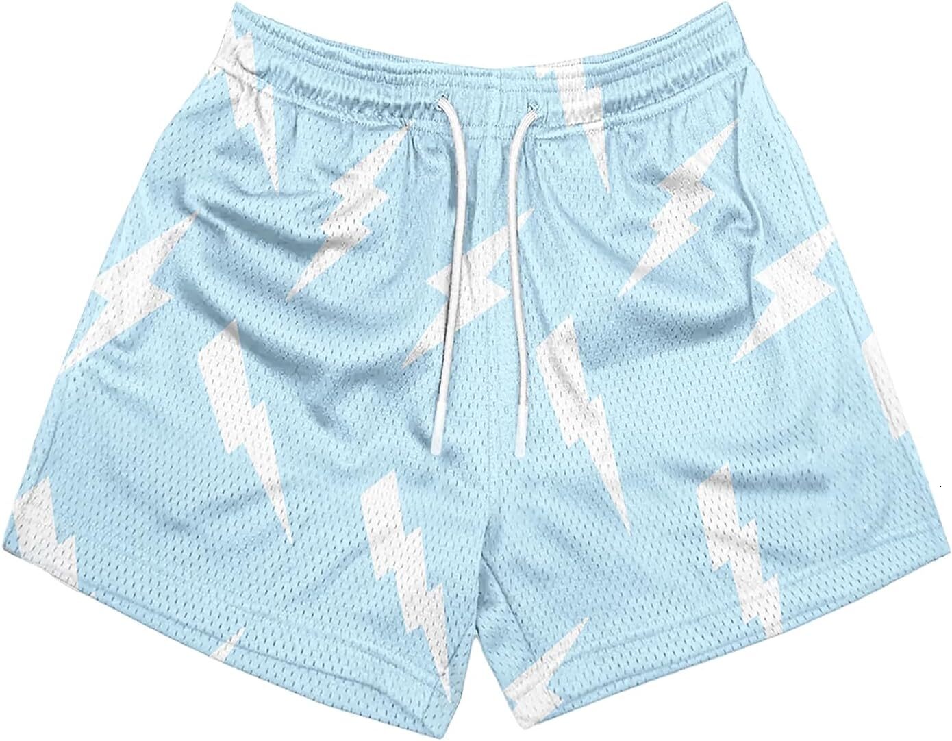 Mens Graphic Shorts Summer Casual Flat Front Shorts Cool Streetwear Designer Shorts Drawstring Printed fashionable beach shorts