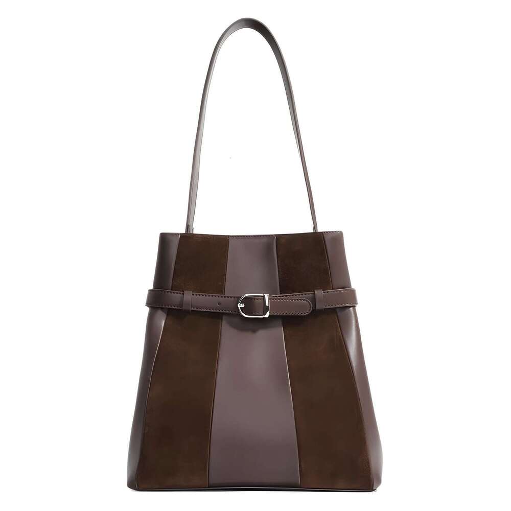 Slouchy Top Handle Tote Genuine Leather Retro Shoulder Travel Handbag Bag Brown Suede Bags For Women