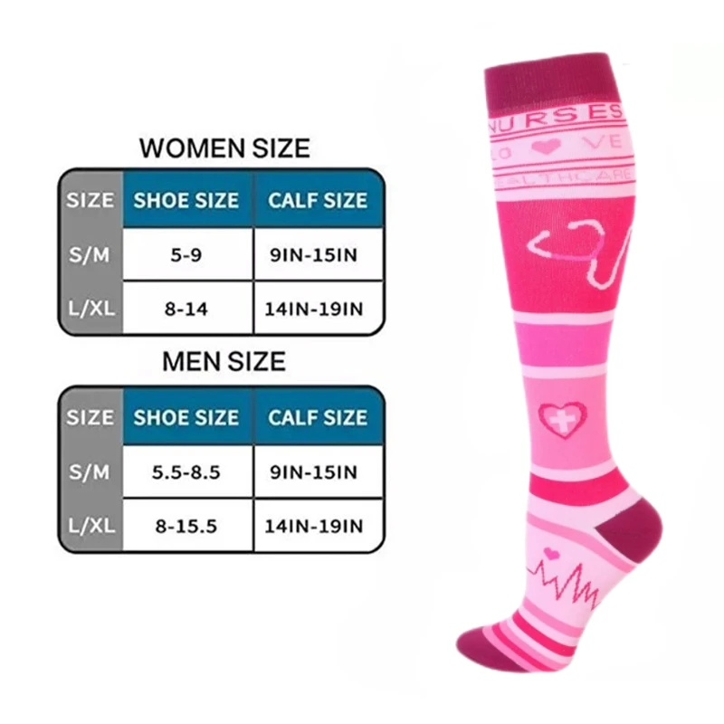Medical Althetic Compression Socks for Men and Women Diabetes Varicose Veins Sports Socks for Running Cycling Travel Flight