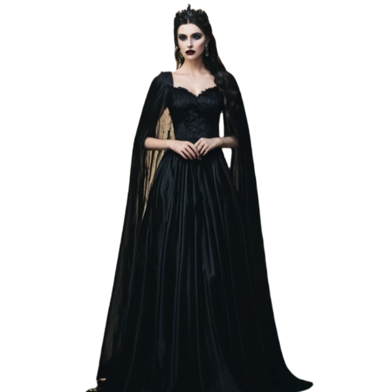 2025 Black A-Line Gothic Wedding Dresses With Long Wrap Sweetheart Corset Vintage Bridal Gown Back Lace-Up