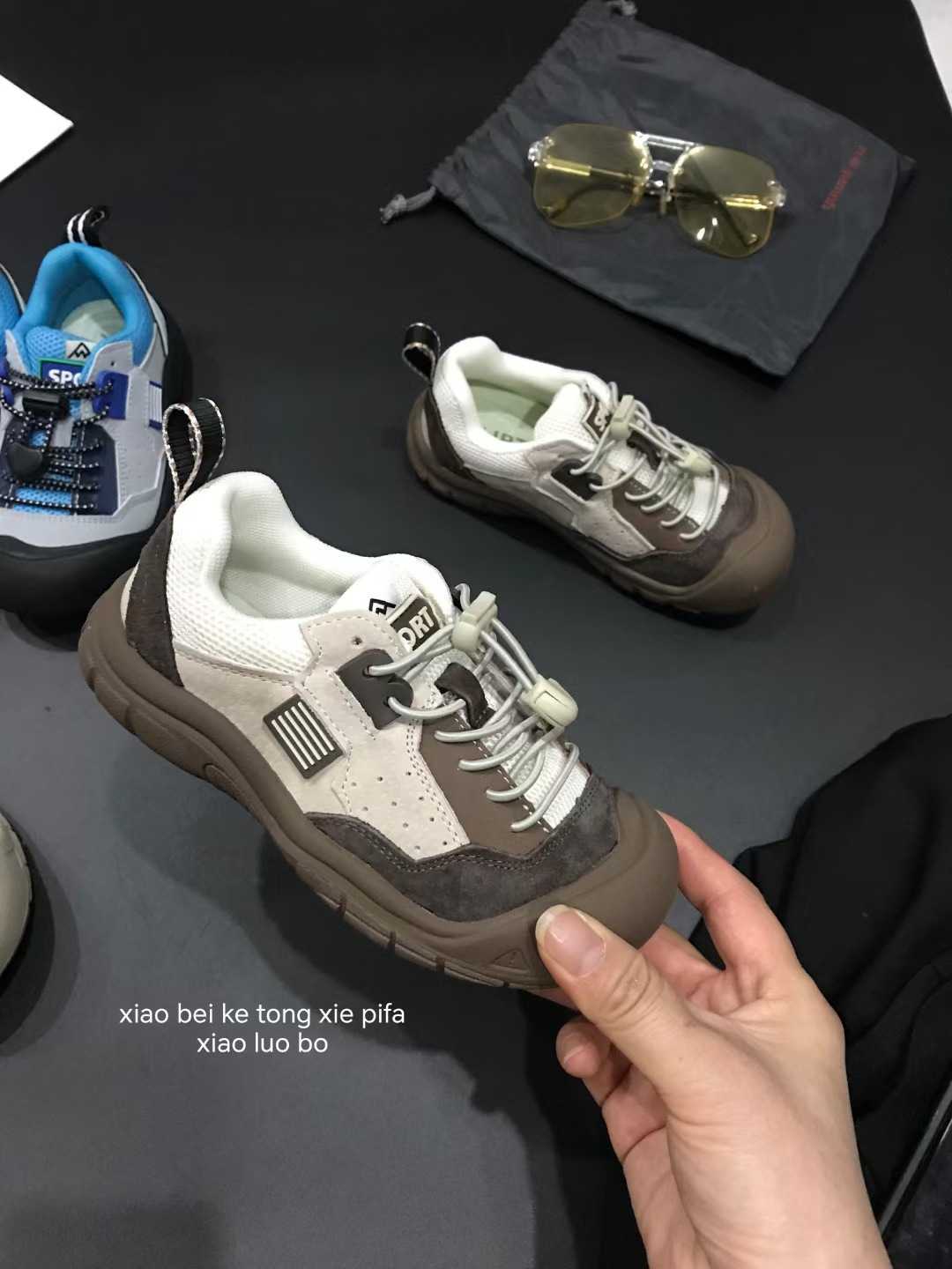 Athletic Outdoor Childrens shoes personalized boys casual outdoor anti kick leather hiking shoes 2025 autumn new girls running sports shoesY250314OPUW