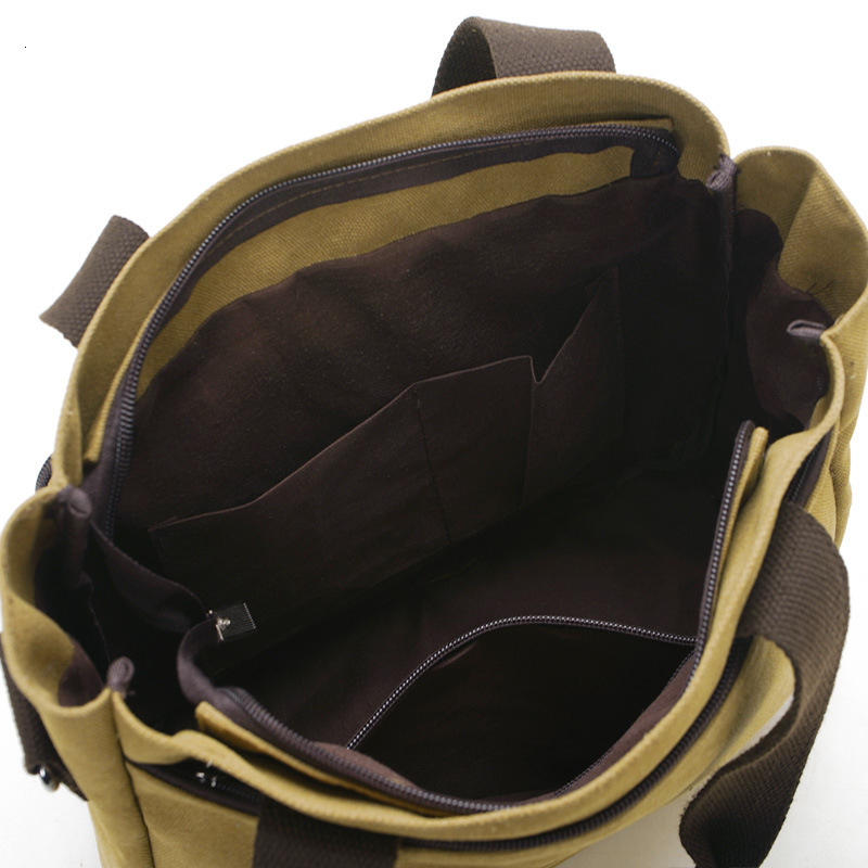 Fashionable backpack and casual canvas women's portable one shoulder crossbody, commuting large capacity multi compartment bag designer bag
