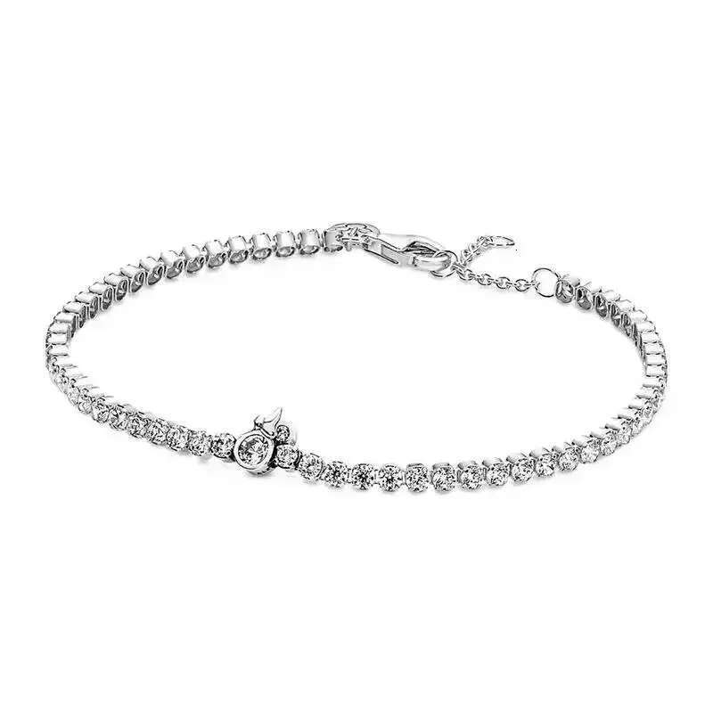 New 925 Sterling Silver Exquisite Shinys All Zircon Stars Heart Bracelet Charm Bracelet Surprise Gifts for women wholesale