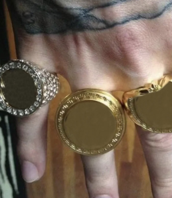 Men's Never Faded Rock Hip Hop Ring - 18K Gold Plated with Crystals & Stainless Steel