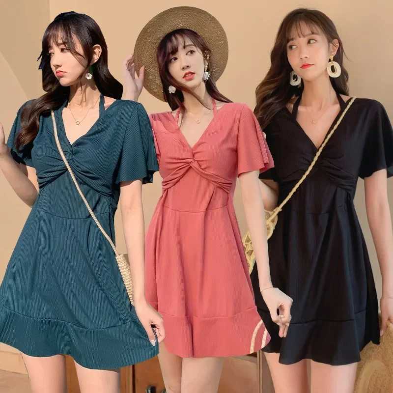Large Korean mesh lace long size seven swimsuit womens fusion swimsuit ultra-thin swimsuit single piece swimsuitXJ250315