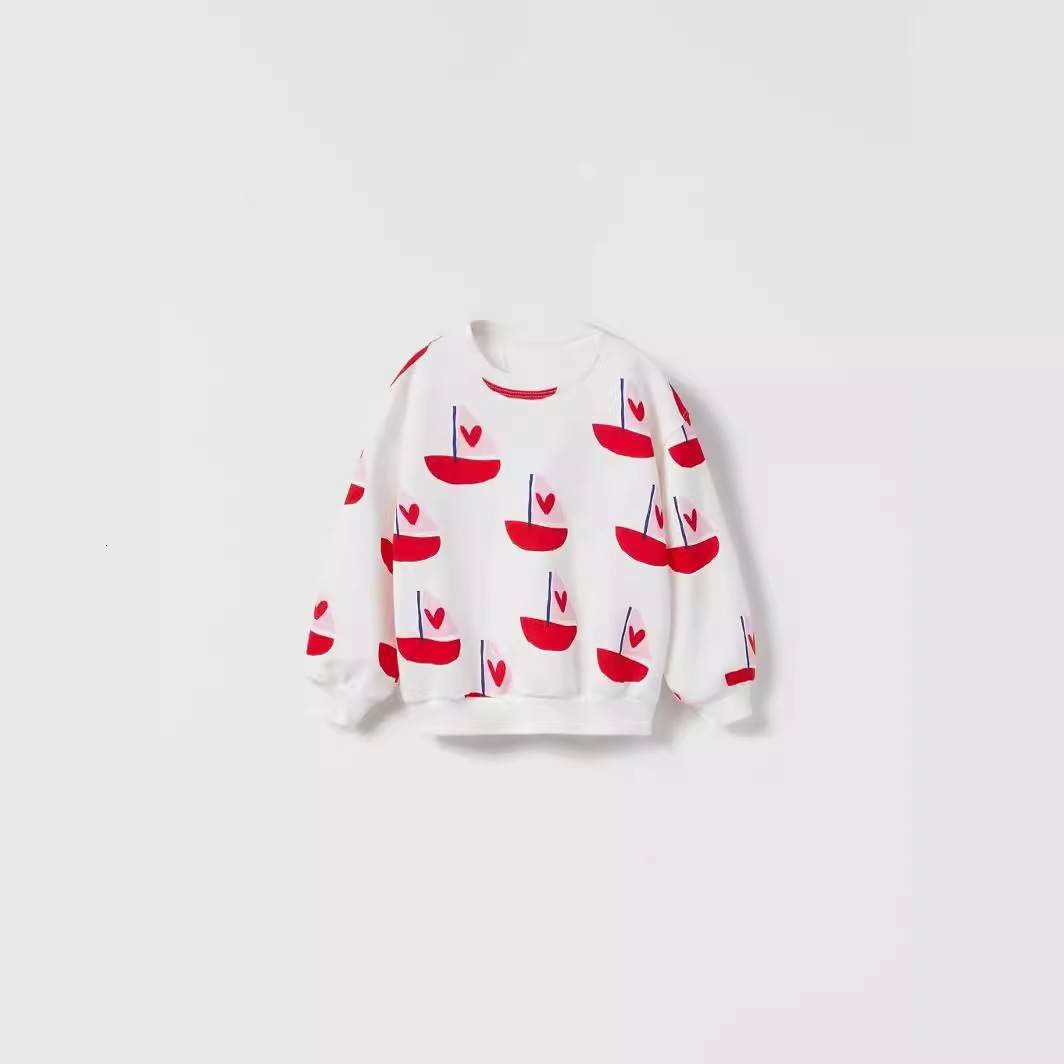 Ddmyshoesvip Children S Clothing Hoodie Long Sleeved With Threaded Cuffs Girls Spring And Autumn Printed Top Fashionable Jacket