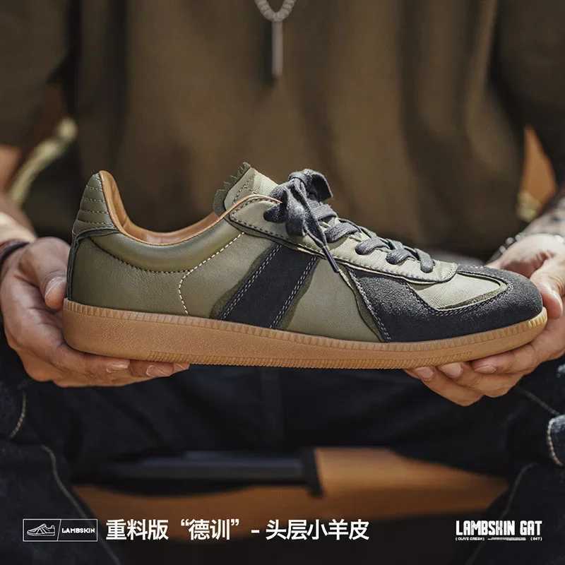 Maden Training Shoes Mens Autumn New Low Top Board Shoes Olive Green Casual Shoes Retro Sports Shoes Y250315