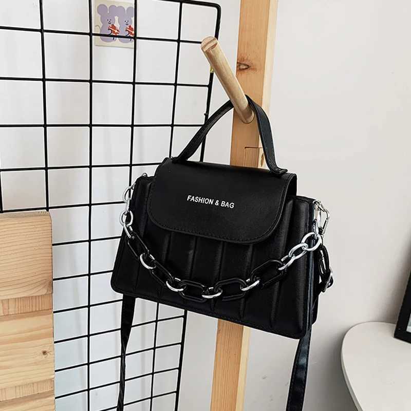 Fashion daily clutch bag chain flip wallet womens shopping shoulder bag wrinkled leather classic handbag red handbag Y250315