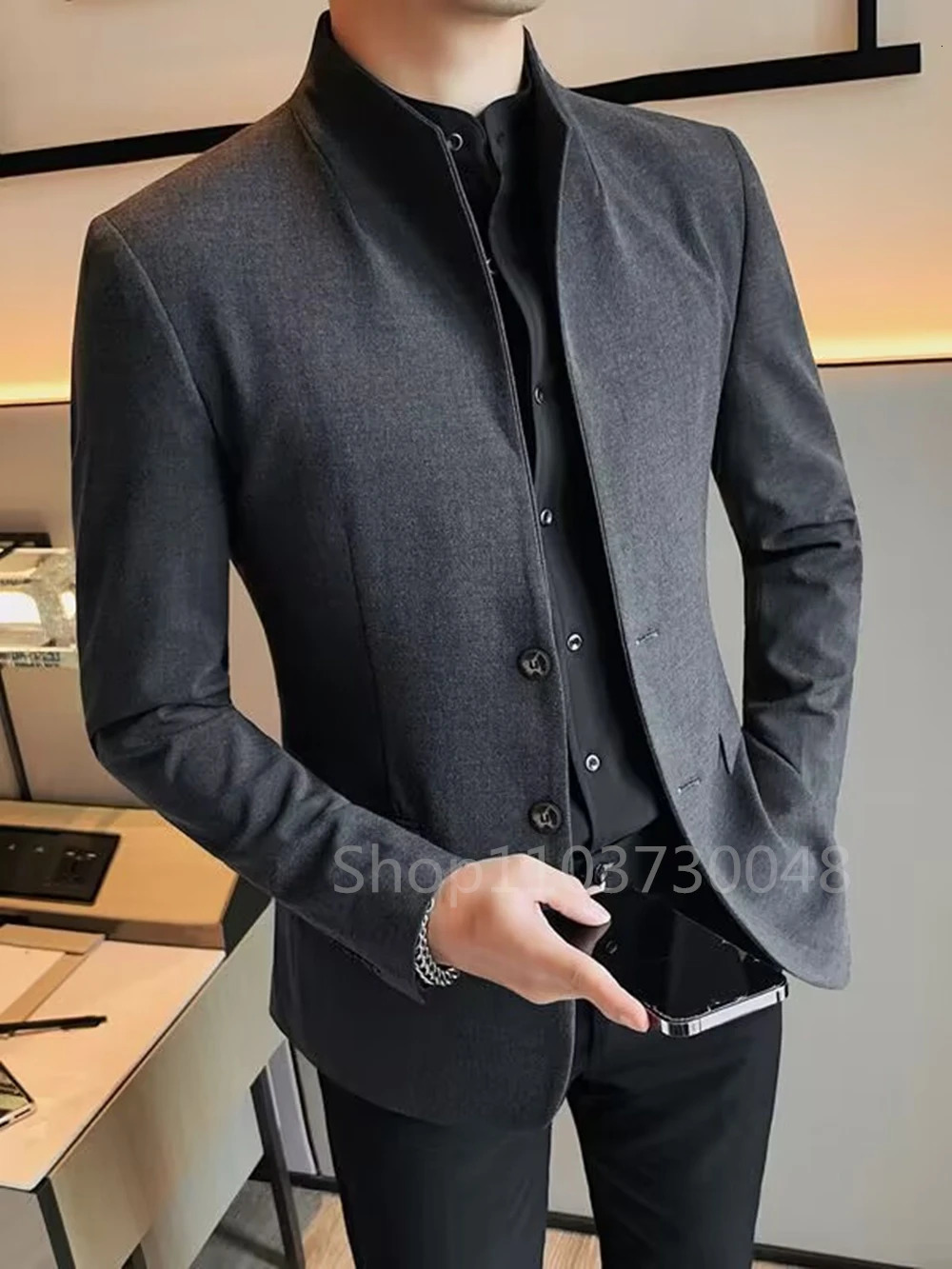 Mens whiteblack jacket single chest formal mens stage clothing 250313