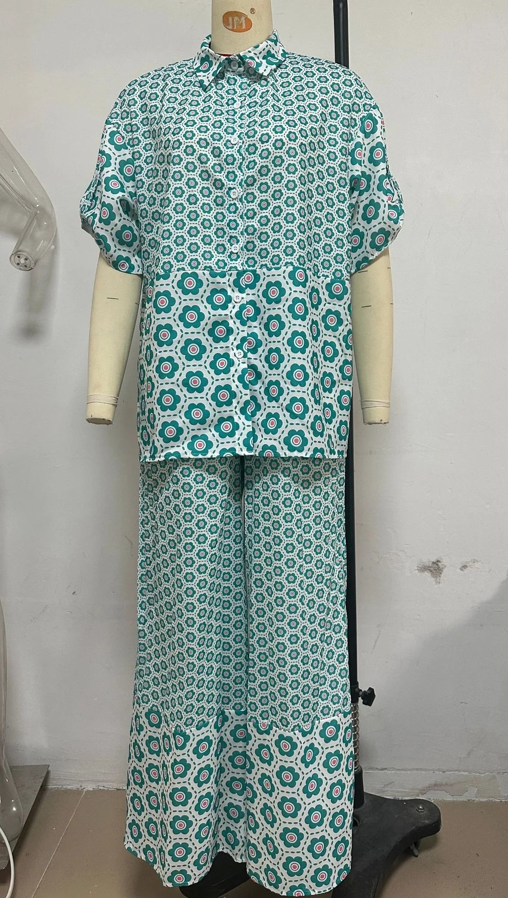 Bohemia Floral Print Loose Beach Pants Sets Women Causal Short Sleeve Shirts Two Piece Female Summer Outfits Streetwear 250313