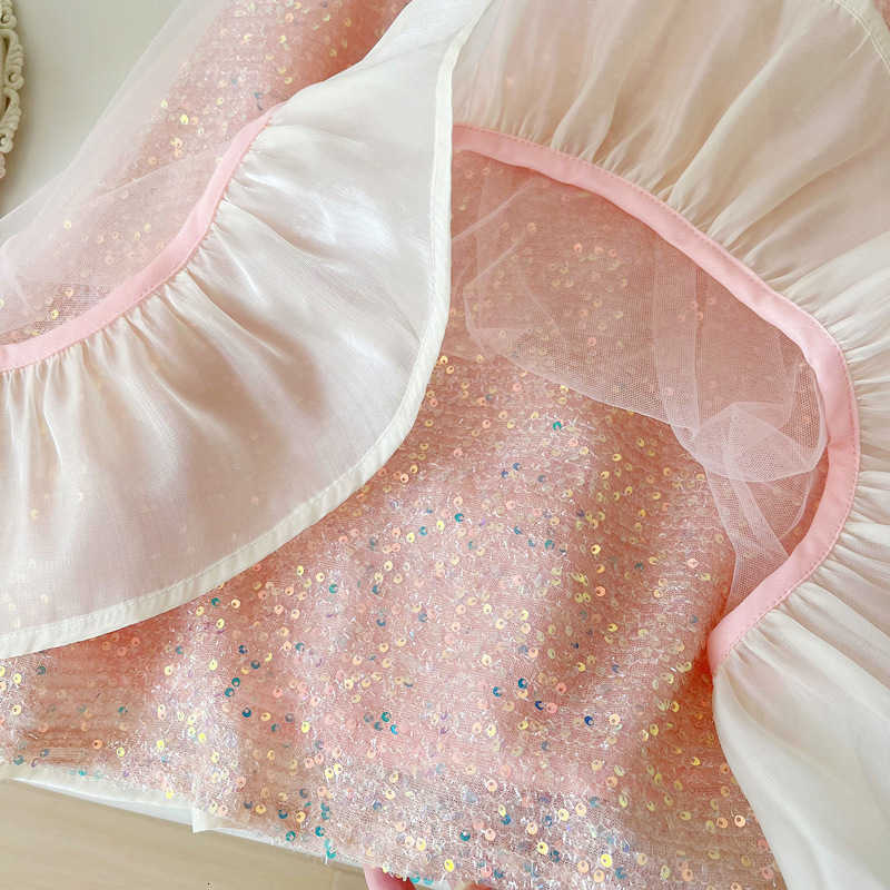 Girl's Dresses Special Offer 2025 Summer New Girl's Sleeveless Bow Mesh Dress, Cute and Elegant for Girls, Small and Medium sized Boy
