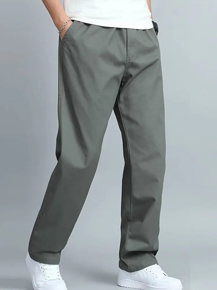 Outdoor fashion pants for men casual drawstring with multiple pockets and wide legs fashionable summer slim 250313