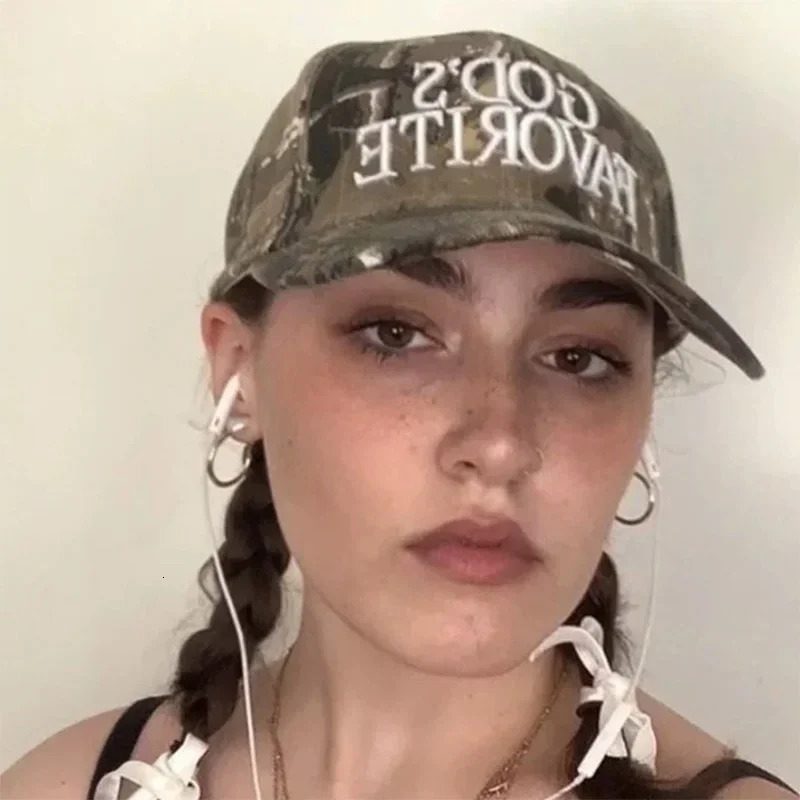 Fashionable embroidered letter unisex baseball cap mens and womens baseball cap soft top cap casual retro buckle cap Gods favorite 250314