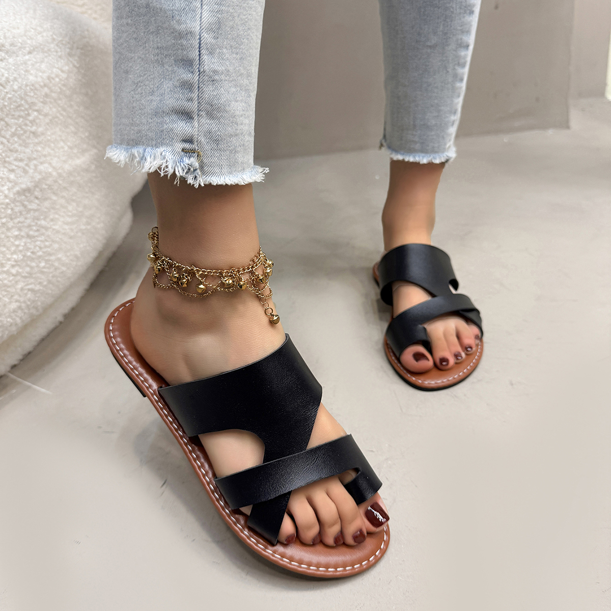 Casual Women's Open-Toe Shoes - Breathable & Versatile Flat Sandals