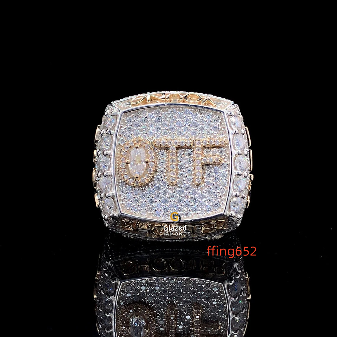 This Hip Hop Ring Is Made of 14KT Solid Gold and Original Moissanite Diamonds That Sparkle Beautifully Enhanced With VVS Clarity