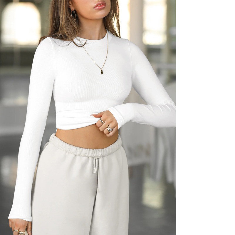 2024 Spring And Autumn American Style Y2k Top, Tight Fitting Spicy Girl Thread Long Sleeved T-Shirt, Worn High-End Feel On The Outside, Paired With A 