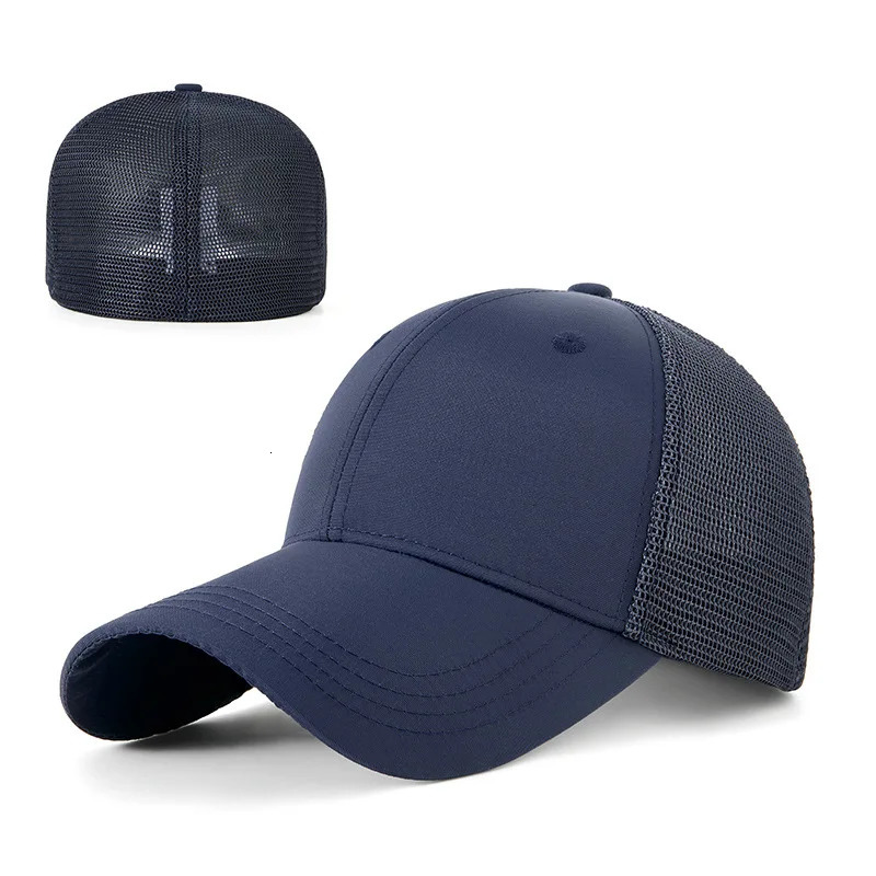 High quality mens rear sealed baseball cap adult hip-hop set hat mens large-sized snap on hat hiking large-sized mesh sun hat 250314