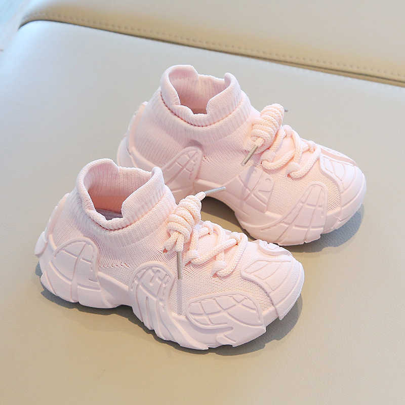 Athletic Outdoor Childrens sports shoes 2025 Spring and Autumn boys casual shoes mesh shoes fly woven girls socks shoes baby white shoesY2503143E6P