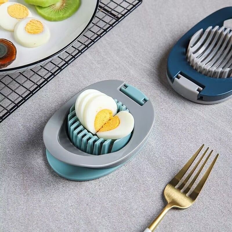 Creative New 2-in-1 Stainless Steel Creative Pi Egg Slicer Egg Sausage Slicer Boat Shape Two Colors