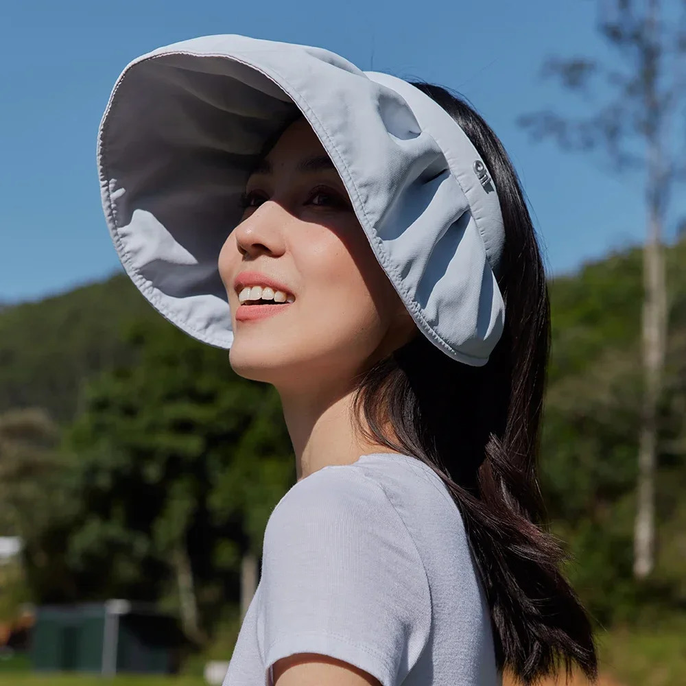 OhSunny Beach Caps Shell Shape Sunhats for Women Summer Fashion Sunscreen Empty Top Big Brim Anti-UV UPF50 Sun Protection 250313