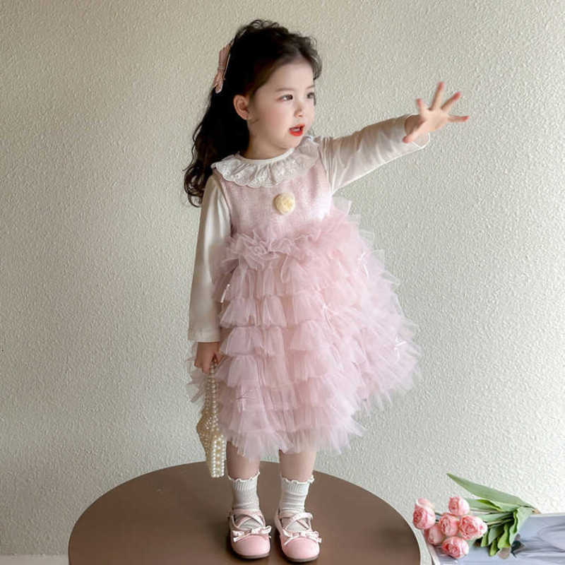 Girl's Dresses Girls' Dress Set 2025 Spring New Style Girls' Mesh Skirt One Year Old Dress Children's Cake Skirt Two Piece Set