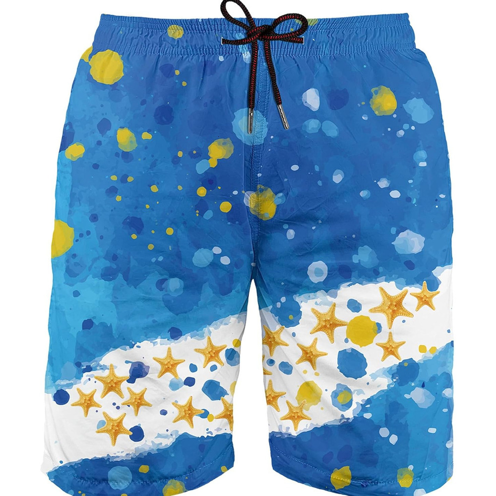 Men's Swim Trunks Bathing Shorts with 3D Print Deisgn Quick Dry Boards with About Knee Printed fashionable beach shorts