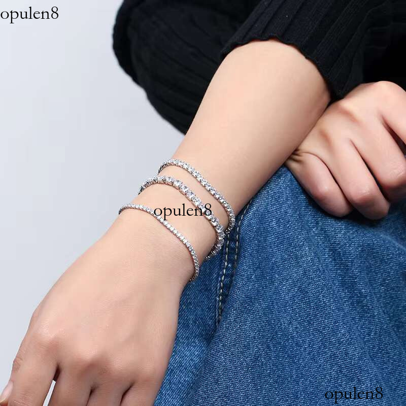 Cuba Hip Hop Sterg Sier Iced Out Tennis Men Women VVS Moissanite Dia Bracelet k Chain