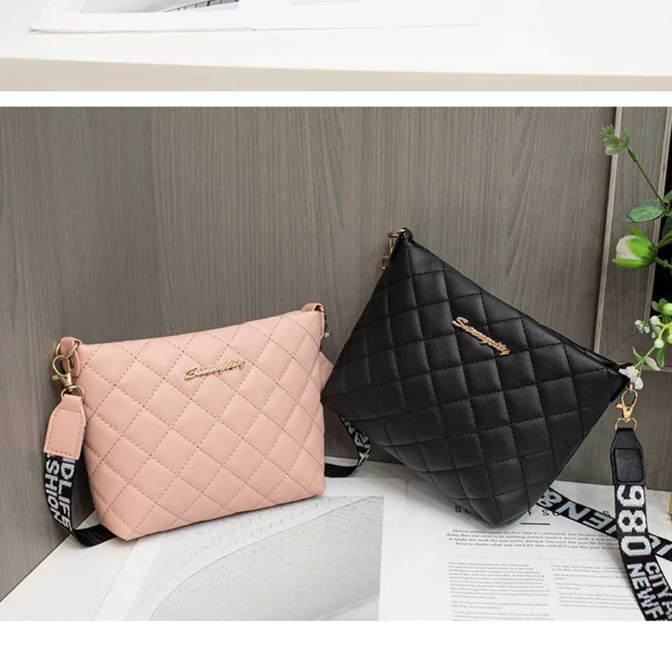 Womens messenger bag trend Lingge embroidered womens shoulder bag fashion chain womens ten font wallet Y250315