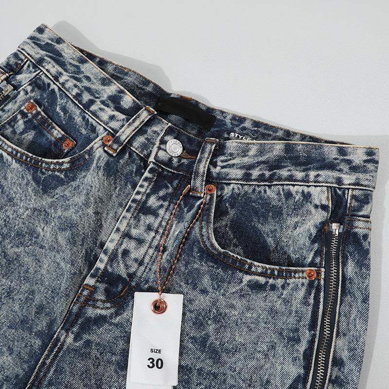 Fashionable, Casual, Simple, Washable, Double-Sided Zipper, Straight Tube, Loose Jeans