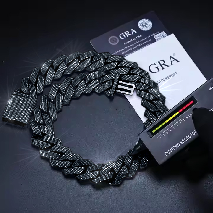 Moissanite bracelet Necklace Cuban chain s925 Rap hip-hop style Fashion punk full of diamonds Cuban chain SHINE NOW