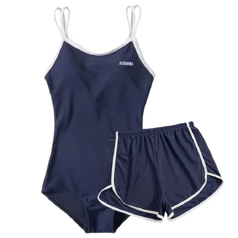 2023 New Japanese Sty Swimwear Two Piece Swimsuit Set Sexy Covering Belly Slim Conservative Hot Spring Small Breast BeachwearXJ250315