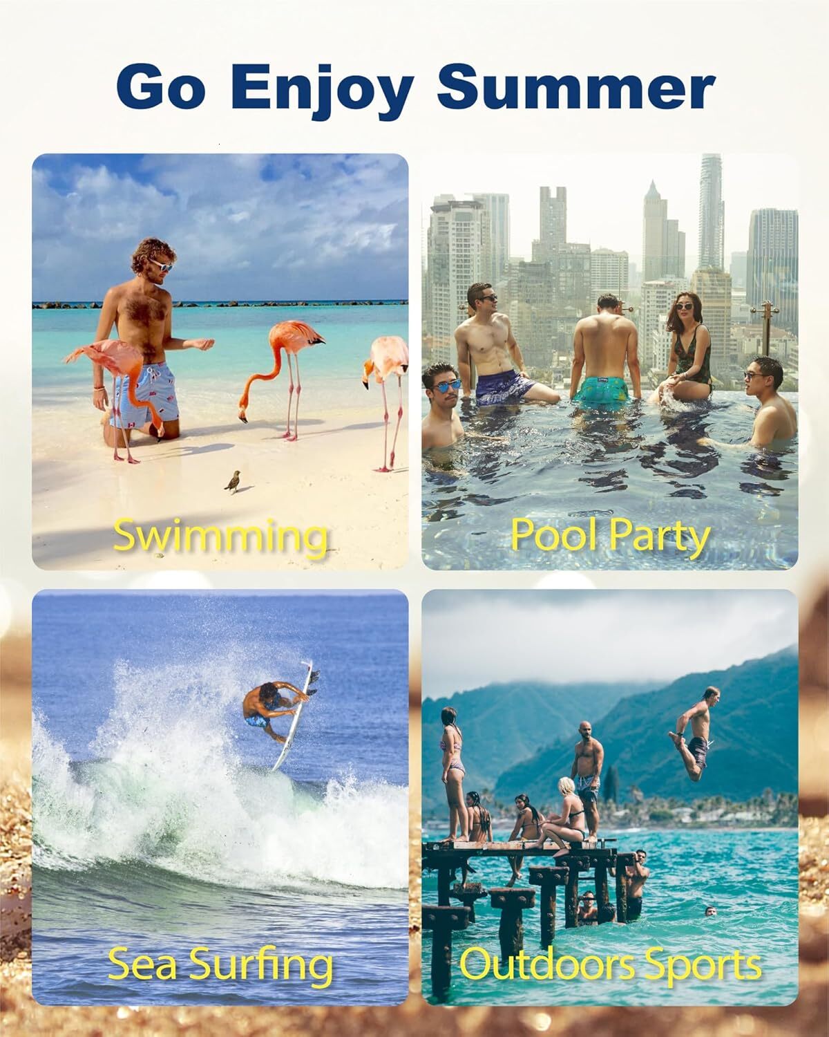 Mens Swim Trunks Swim Shorts Quick Dry Bathing Suits for Men Beach Shorts Mesh Lining Swimming Trunks cool