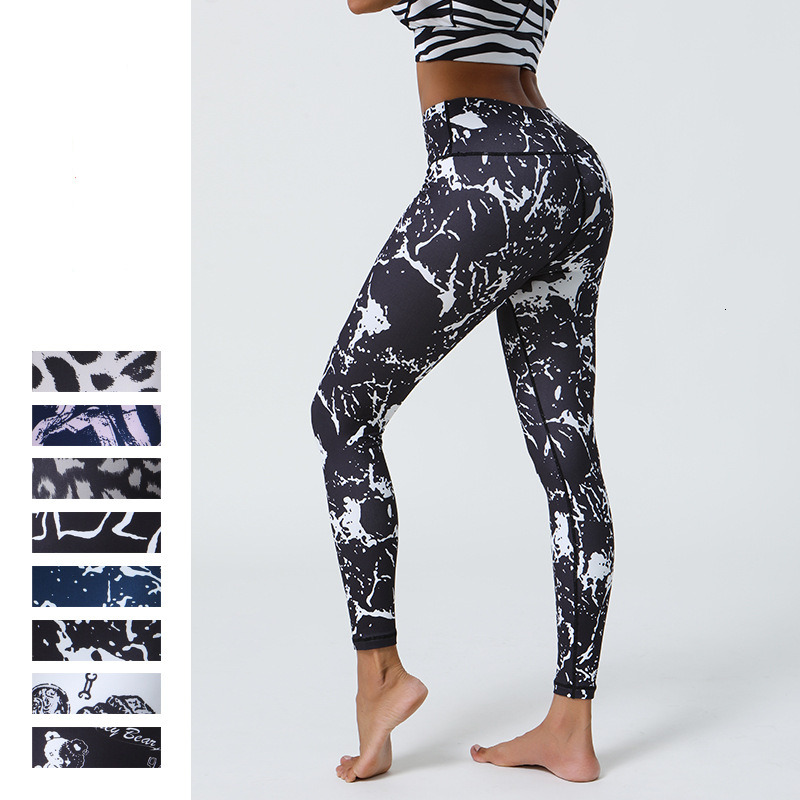 NEW leggings Yoga Summer Thin Women's Printed High Waist Elastic Sports Fitness Pants tracksuit